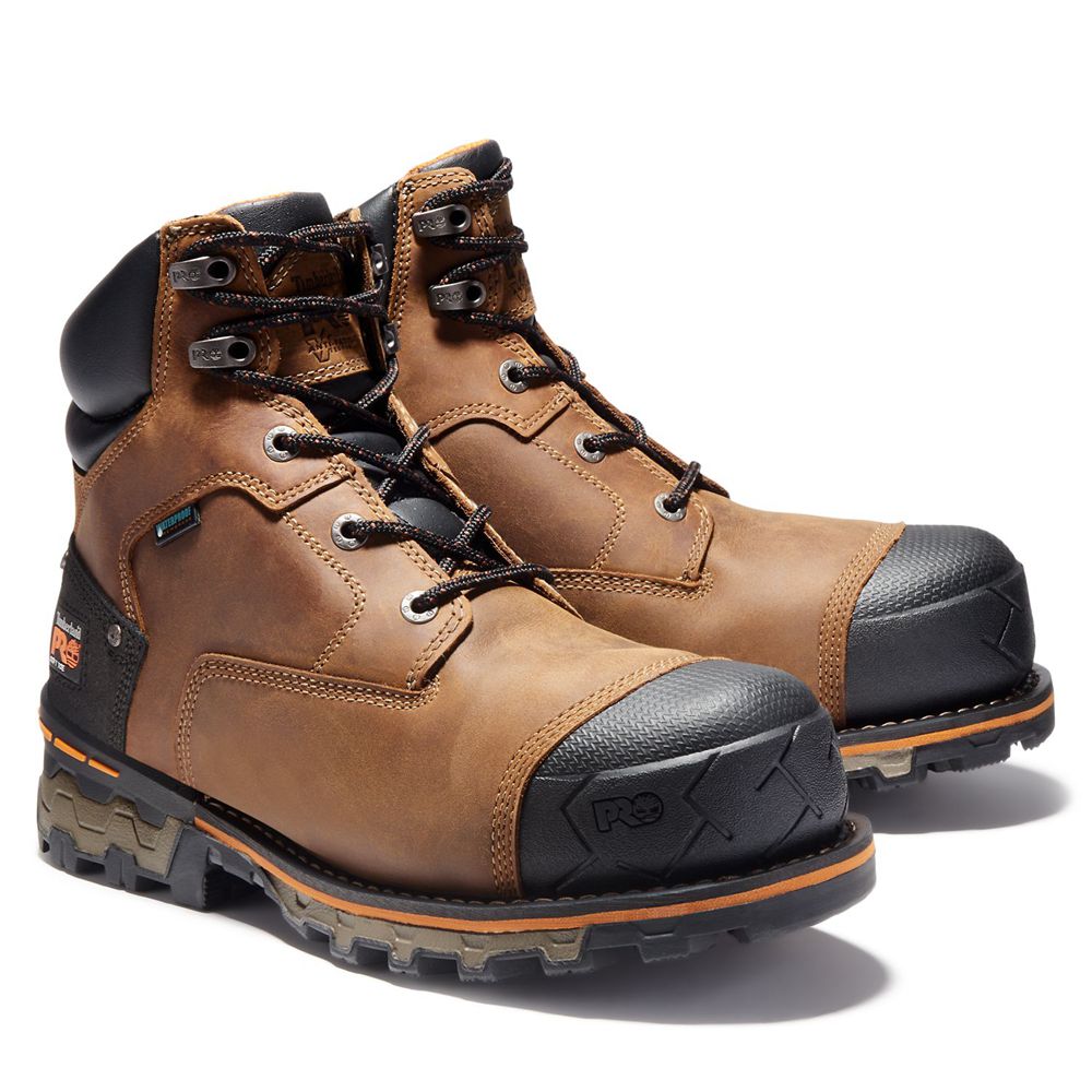 Bocanci De Muncă Timberland Barbati Maro/Negrii - Pro® Boondock 6\" Soft Toe - Romania - VPAROU892